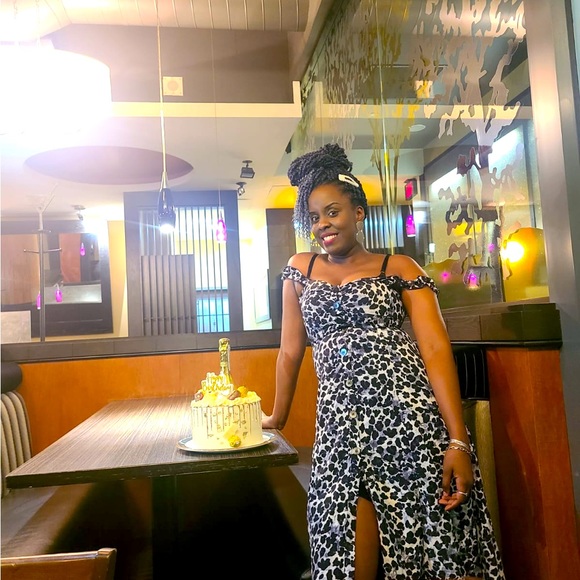 Midi elegant black and white Button Down Long Dress, Women's Clothing - Picture 1 of 2